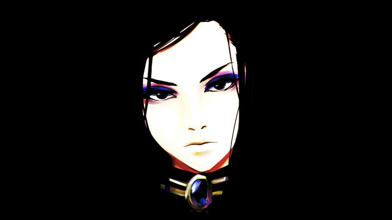 Anime Character Portrait — Black, Dramatic, Digital Art, Necklace, Makeup