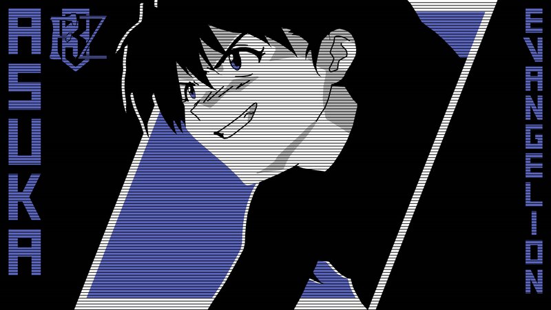 Anime Character Portrait — Black, Dramatic, Digital Art, Text, Triangle
