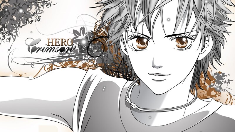 Anime Character Portrait — Black, Dramatic, Manga, Flowers