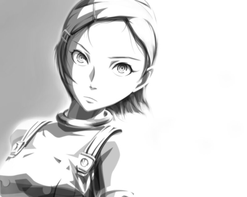 Anime Character Portrait — Black, Dramatic, Manga, Headband