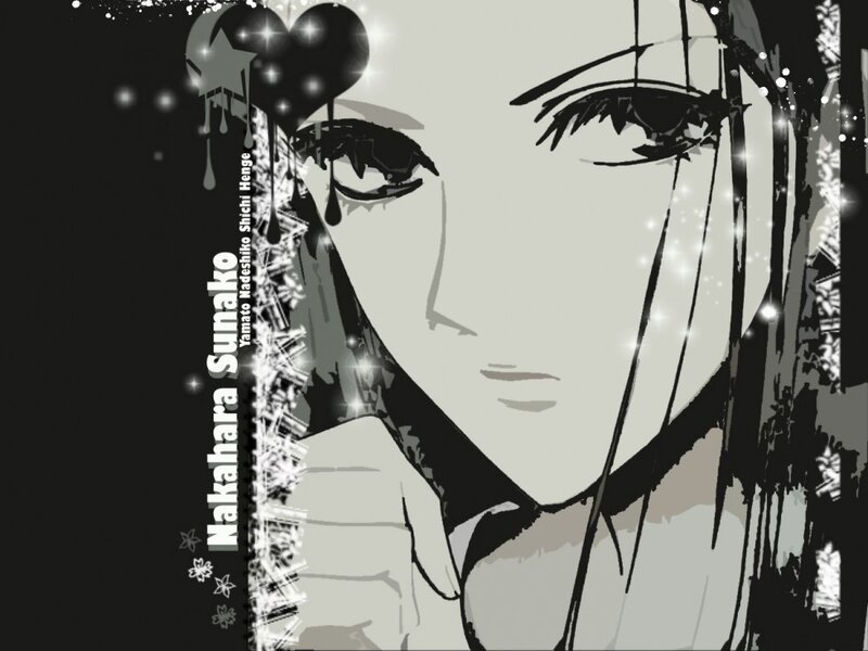 Anime Character Portrait — Black, Dramatic, Manga, Heart Symbol