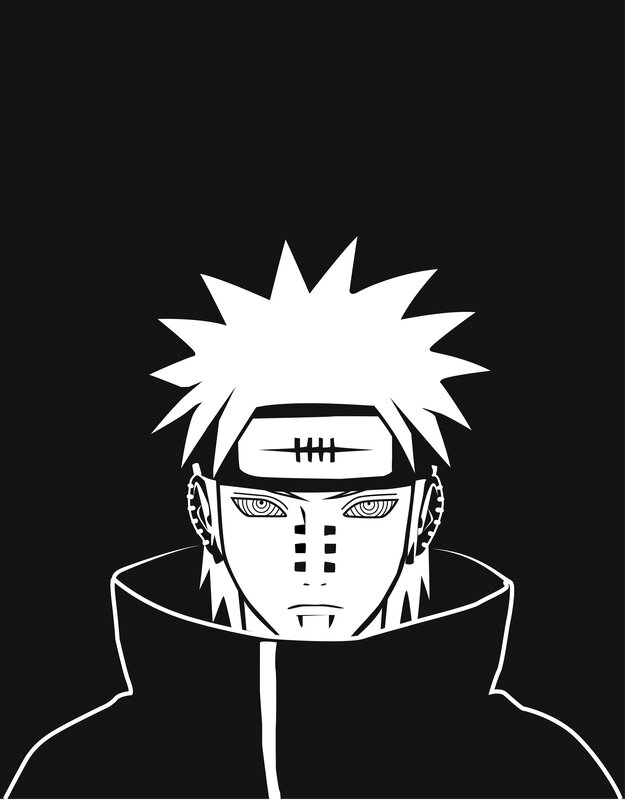 Anime Character Portrait — Black, Dramatic, Manga, Spiky Hair, Headband