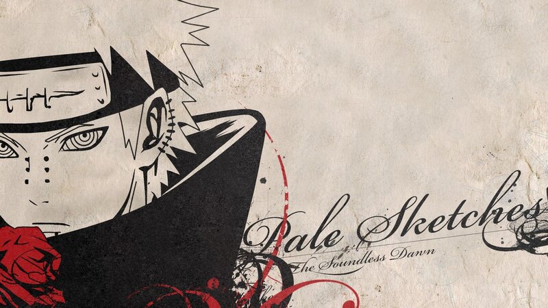 Anime Character Portrait — Black, Dramatic, Manga, Text, Rose