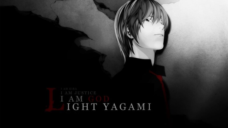 Anime Character Portrait — Black, Dramatic, Manga, Text, Wall