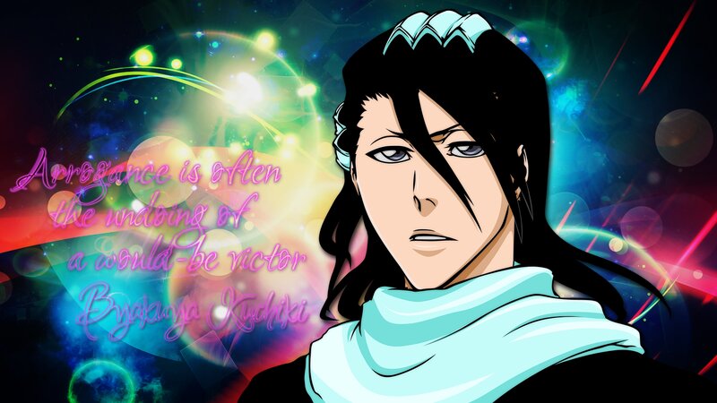 Anime Character Portrait — Black, Dramatic, Quote