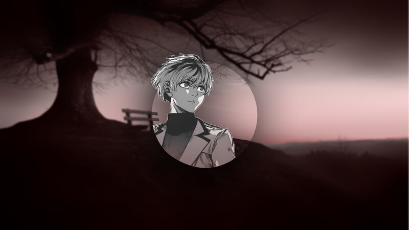 Anime Character Portrait — Black, Dramatic, Sunset