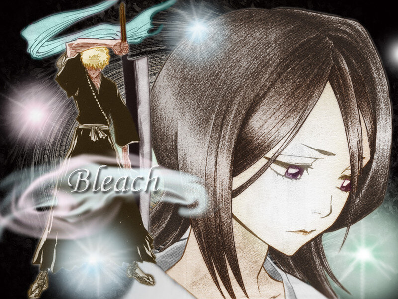 Anime Character Portrait — Black, Dramatic, Sword, Text