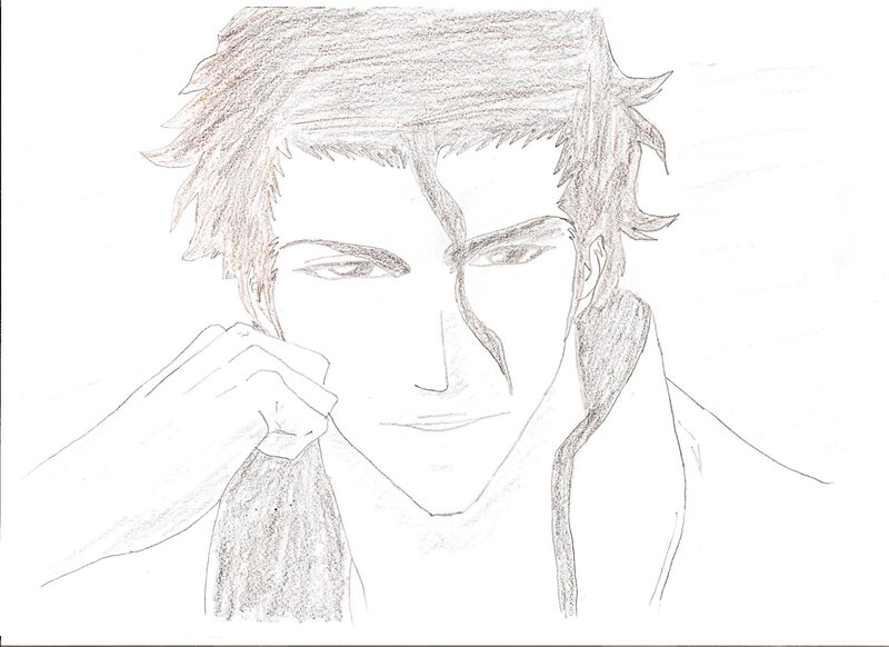 Anime Character Portrait — Black, Serious, Manga, Hand