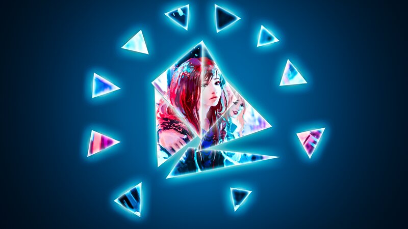 Anime Character Portrait — Blue, Dramatic, Digital Art, Triangles
