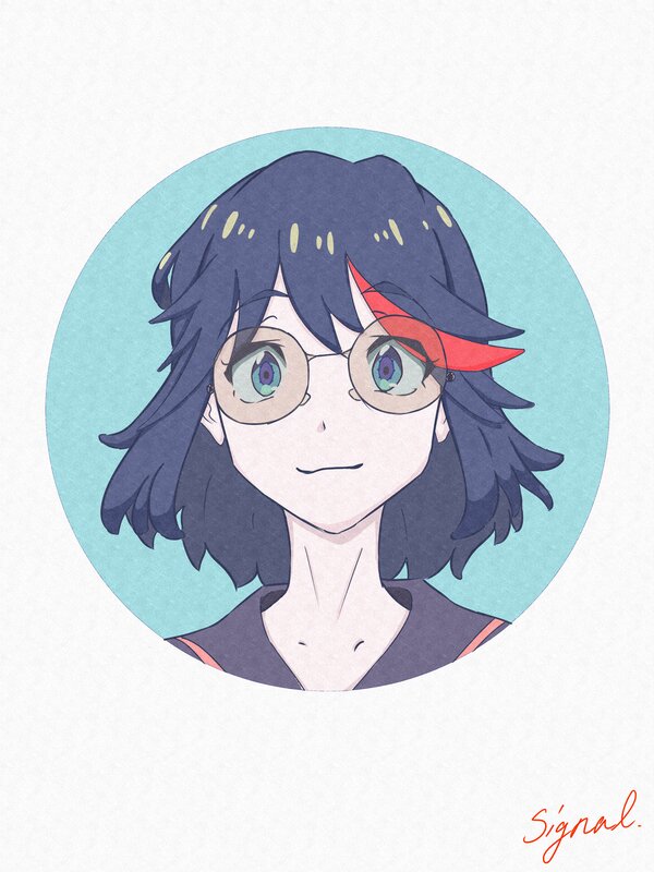 Anime Character Portrait — Blue, Neutral, Digital Art