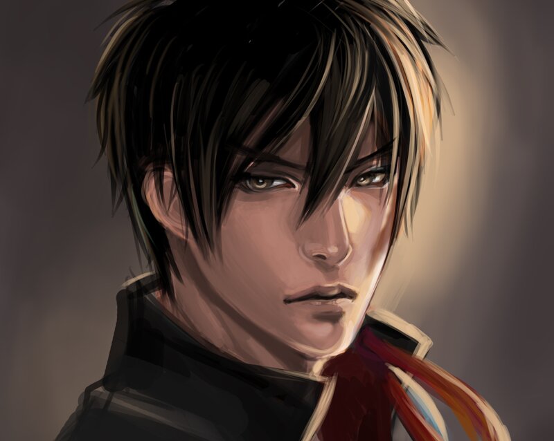 Anime Character Portrait — Brown, Dramatic, Digital Art