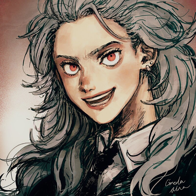 Anime Character Portrait — Gray, Intense
