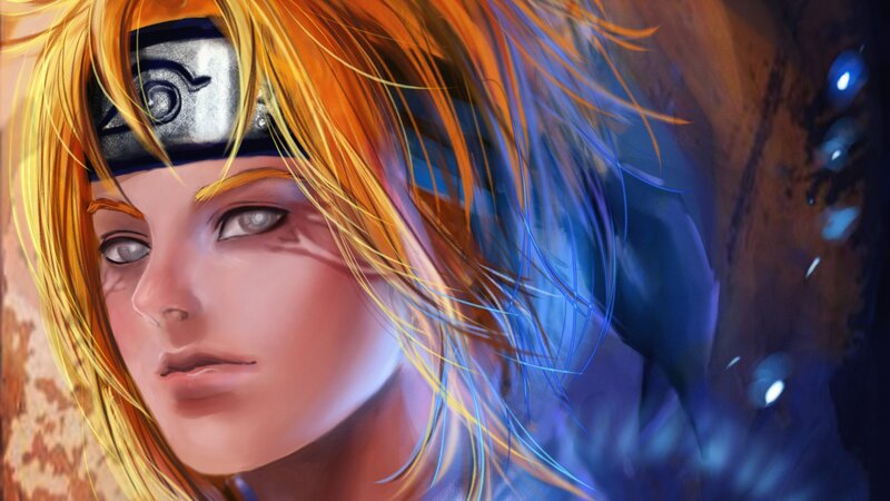 Anime Character Portrait — Orange, Dramatic, Digital Art