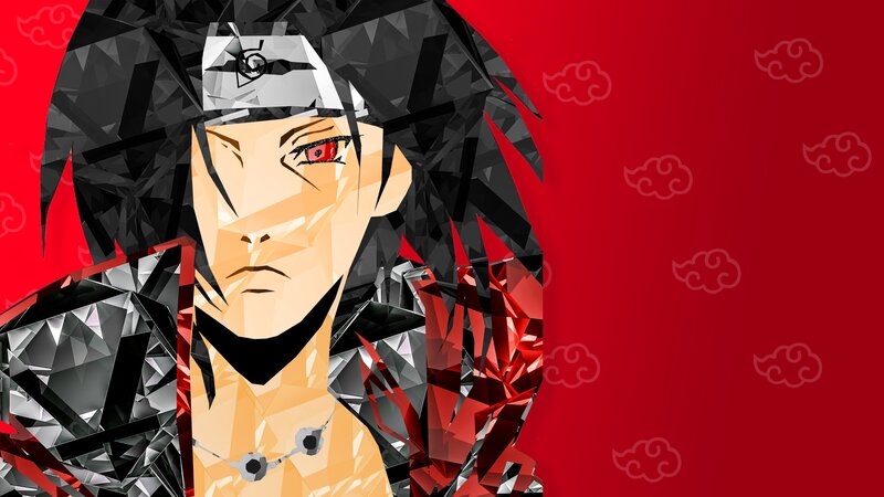 Anime Character Portrait — Red, Dramatic, Digital Art, Red Clouds