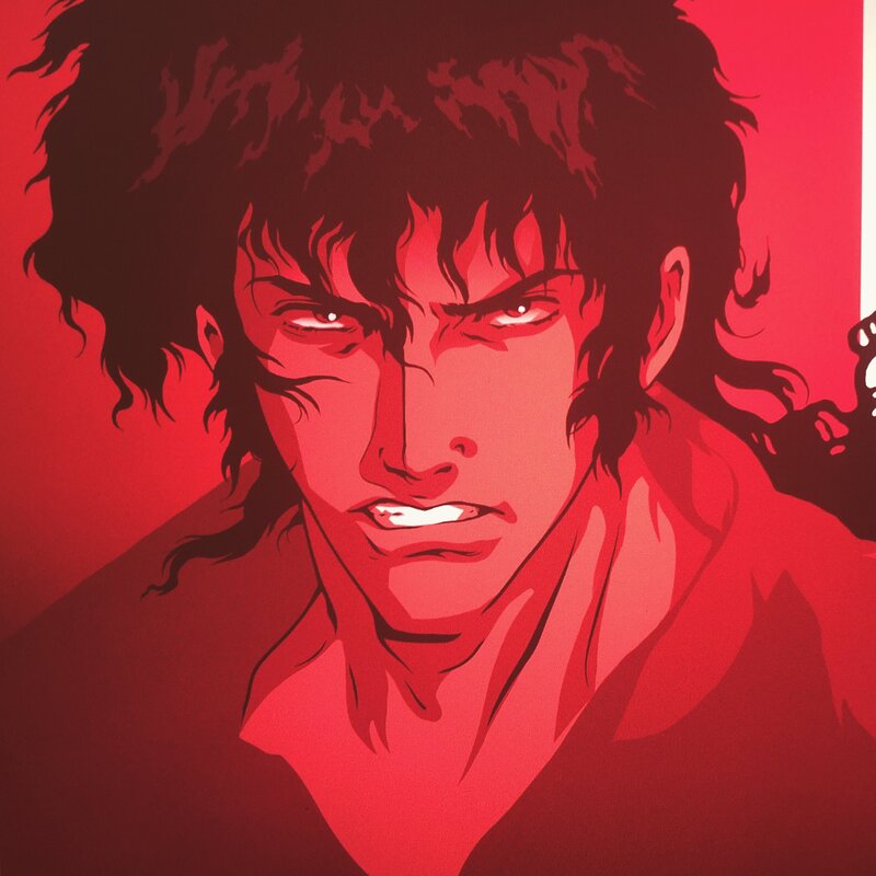 Anime Character Portrait — Red, Intense