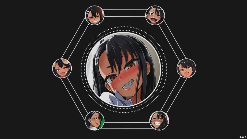 Anime Character Portraits — Black, Dramatic, Circle