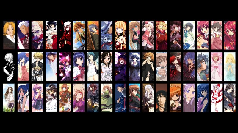 Anime Character Portraits — Black, Neutral
