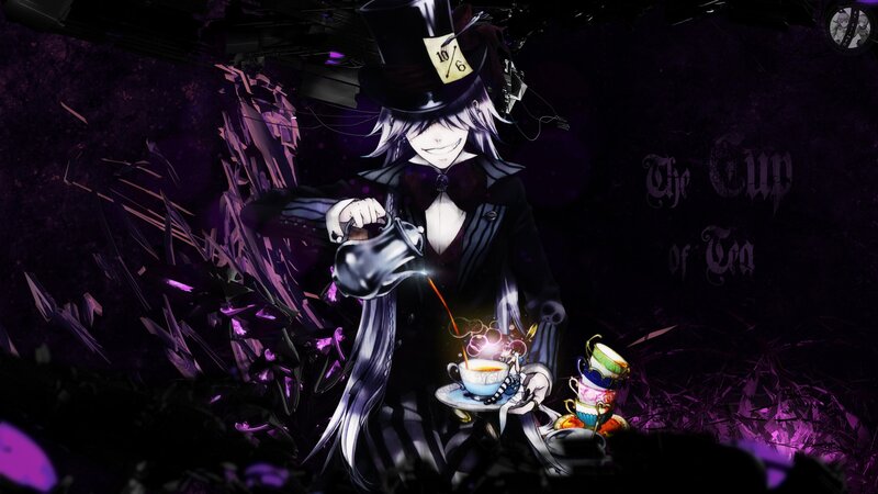 Anime Character Pouring Tea — Purple