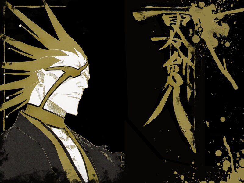 Anime Character Profile — Black, Dramatic, Manga, Gold Splatter