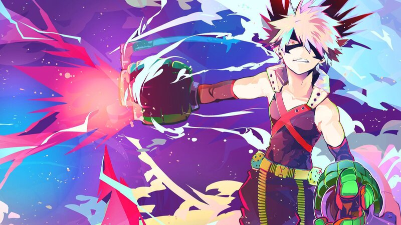 Anime Character Punching — Purple, Dramatic
