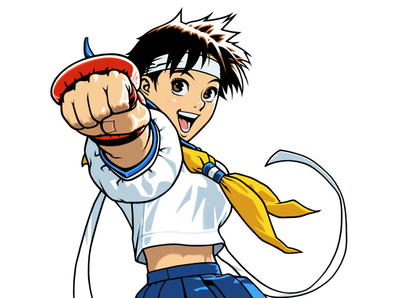 Anime Character Punching — White