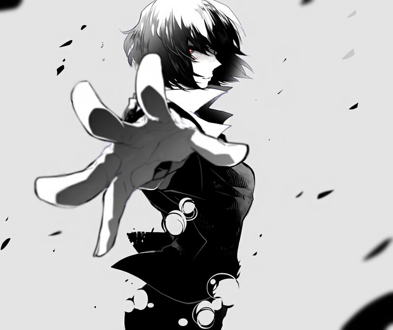 Anime Character Reaching Forward — Black