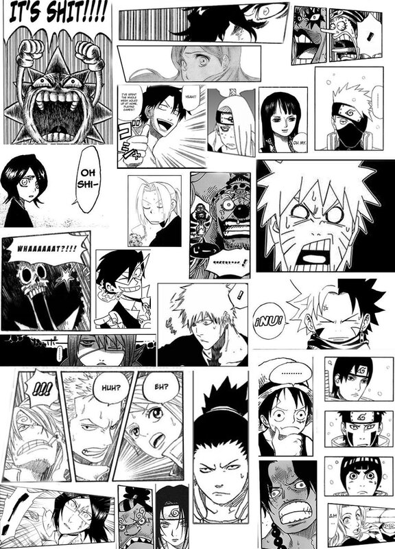Anime character reactions collage