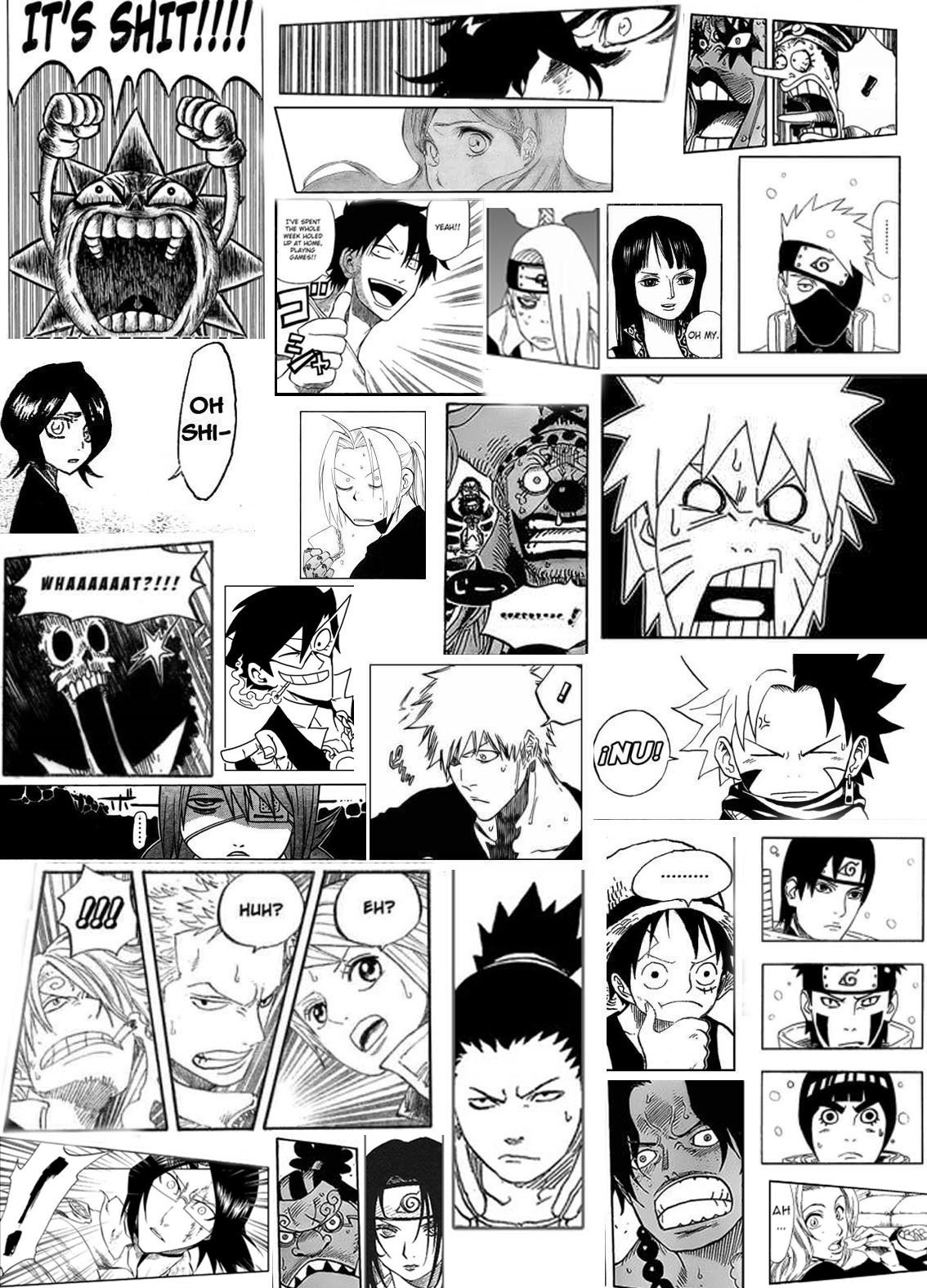 Anime character reactions collage