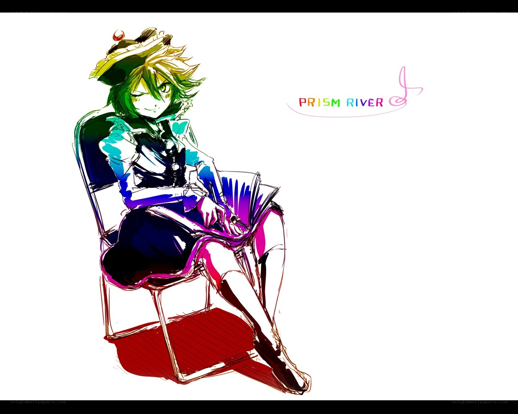 anime character reading book