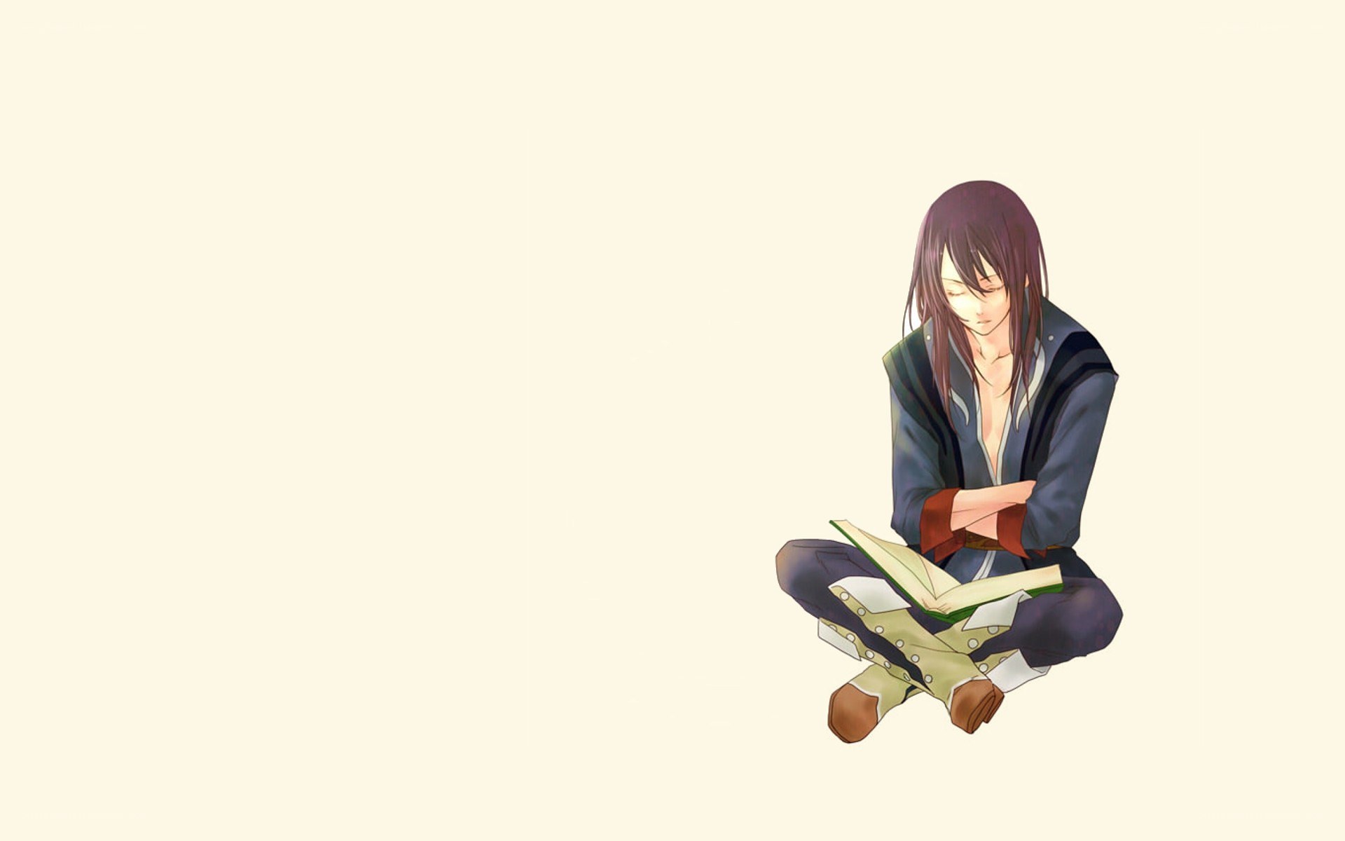 anime character reading book