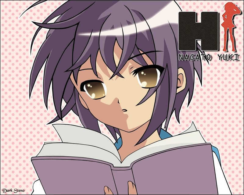 anime character reading book