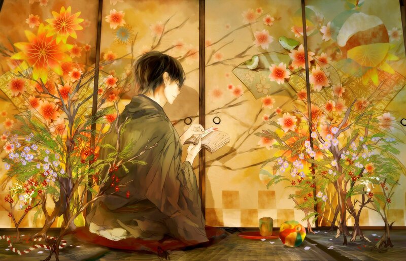 Anime Character Reading Book — Yellow