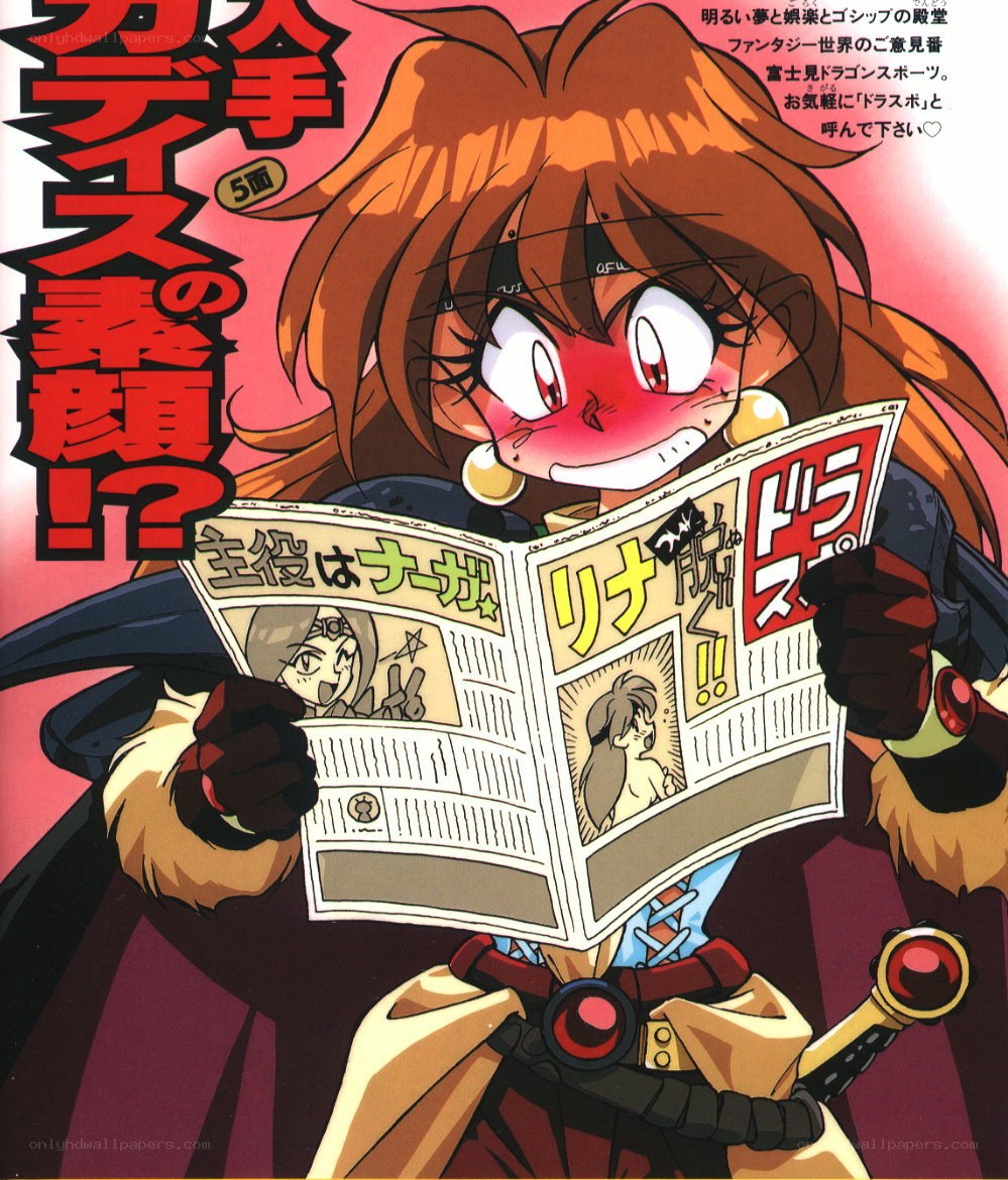 anime character reading newspaper