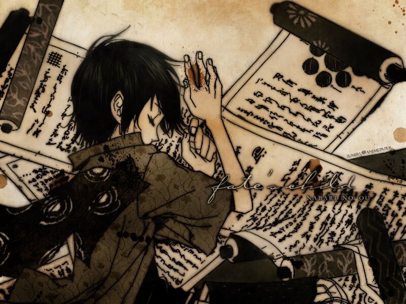 Anime Character Reading Scrolls