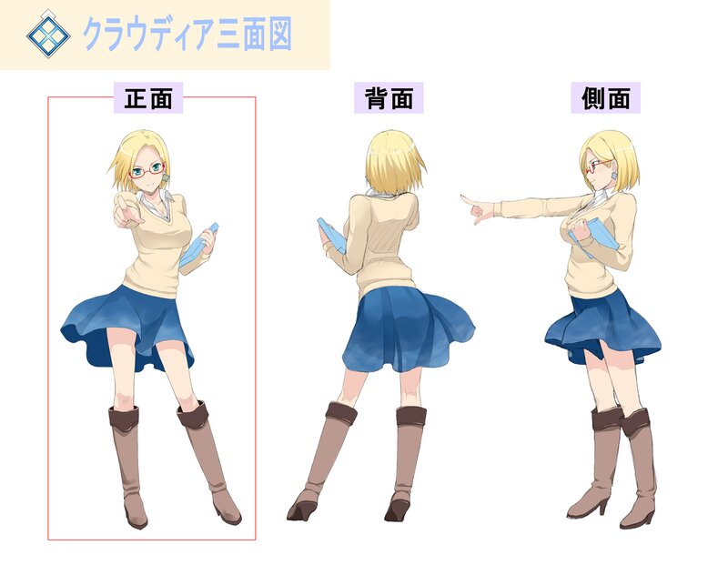 Anime Character Reference Sheet — Blue