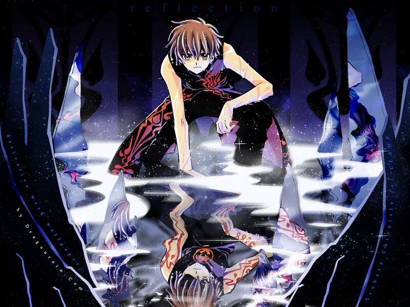 Anime character reflection scene
