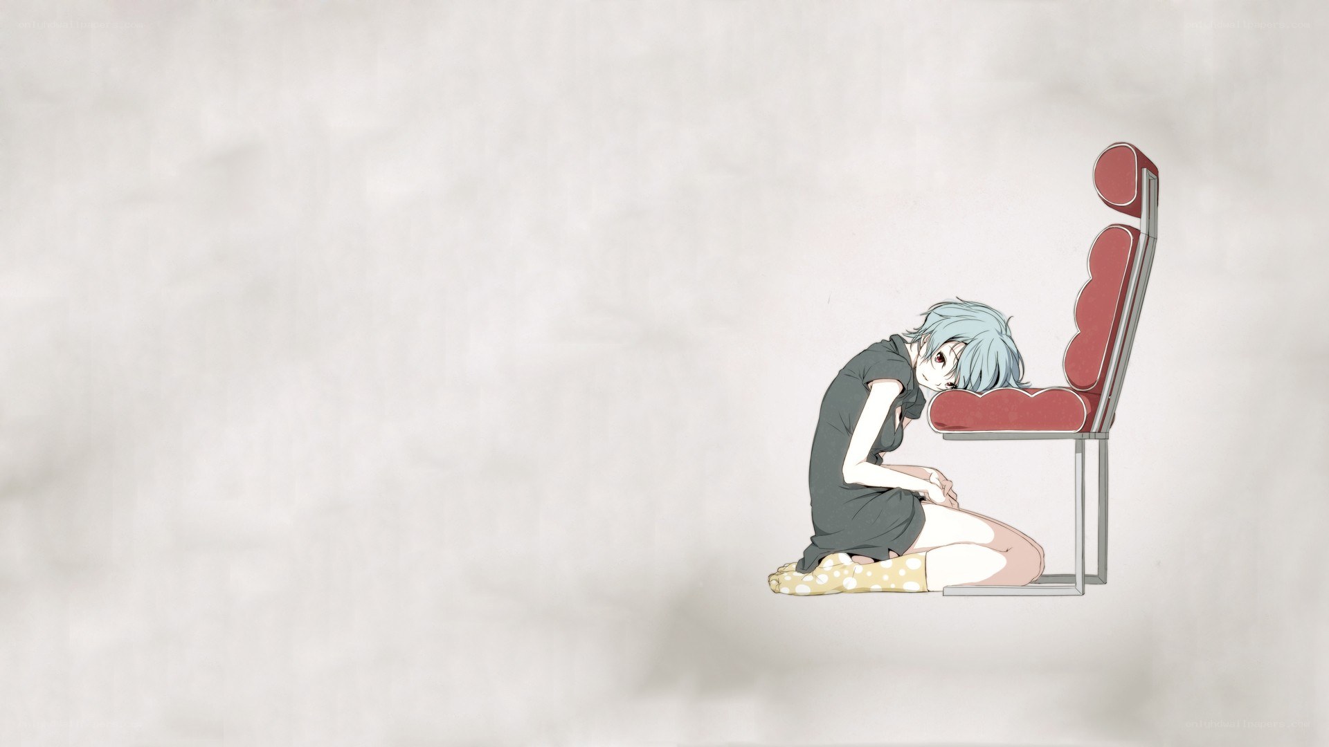 anime character resting on chair