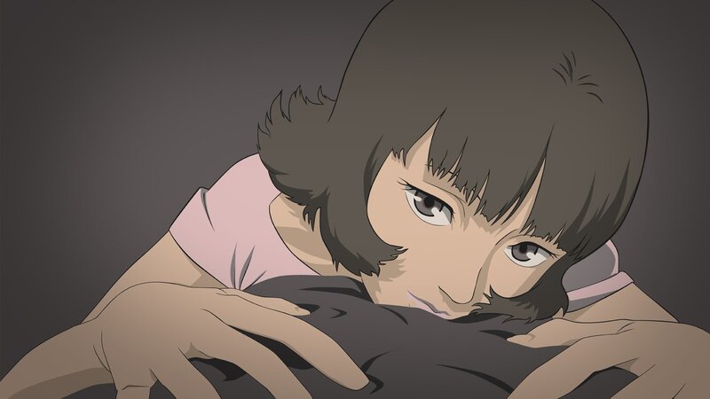 anime character resting on pillow
