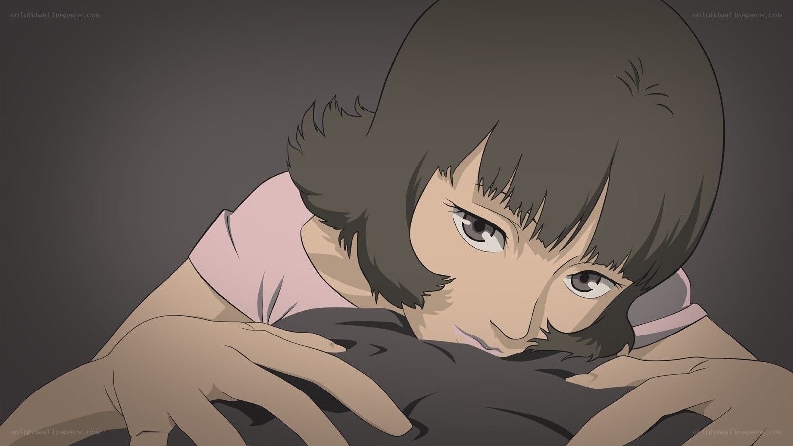 anime character resting on pillow