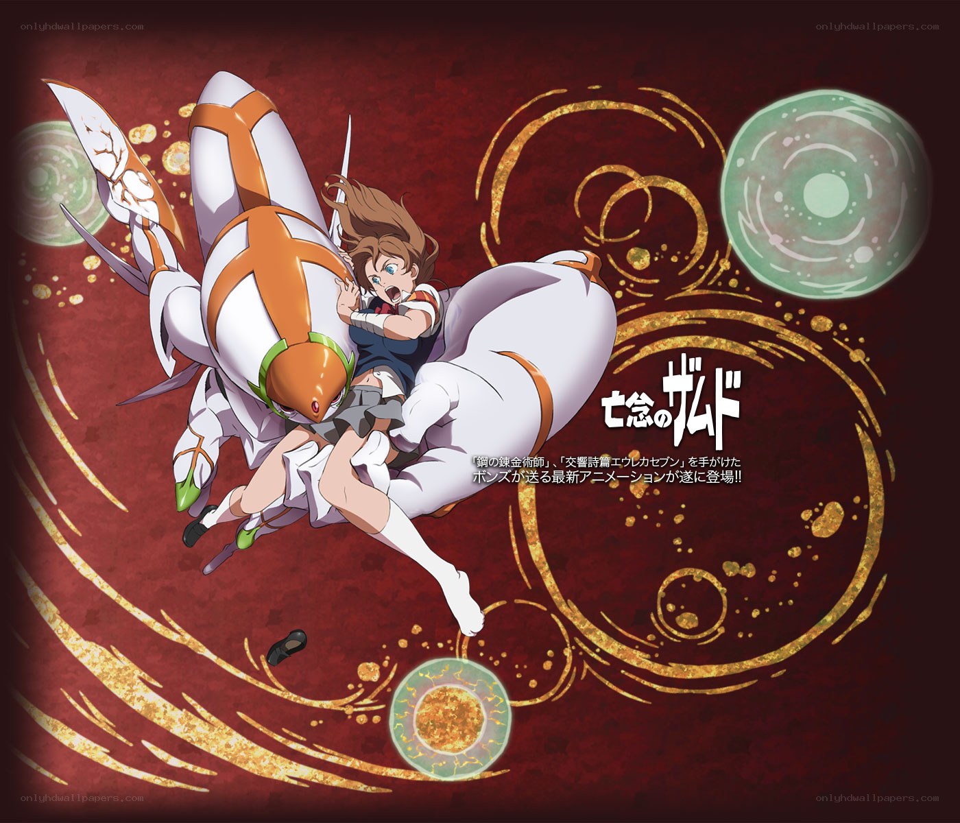 anime character riding mecha