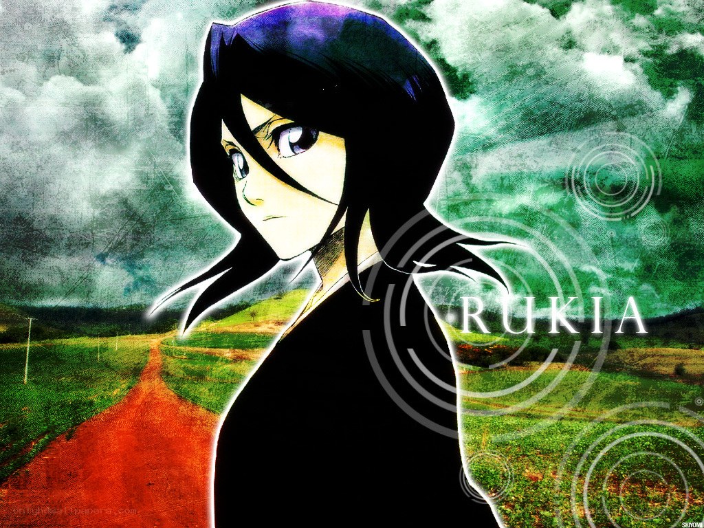 Anime character Rukia in a field