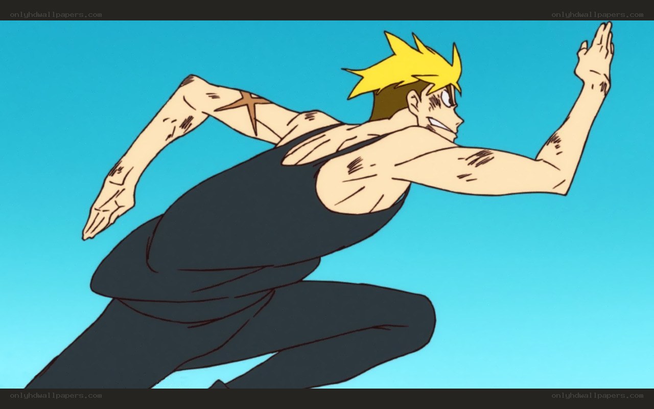 anime character running