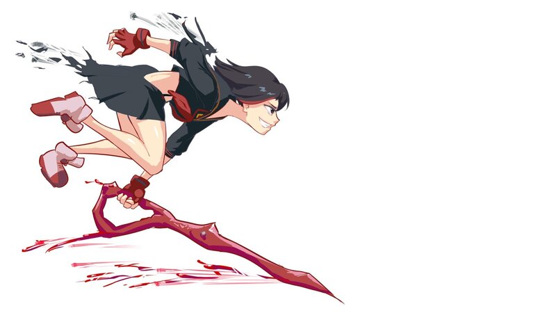 Anime Character Running — Black, Dynamic, Intense