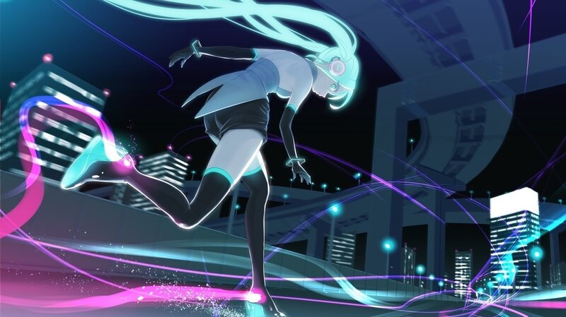 Anime Character Running — Cyan