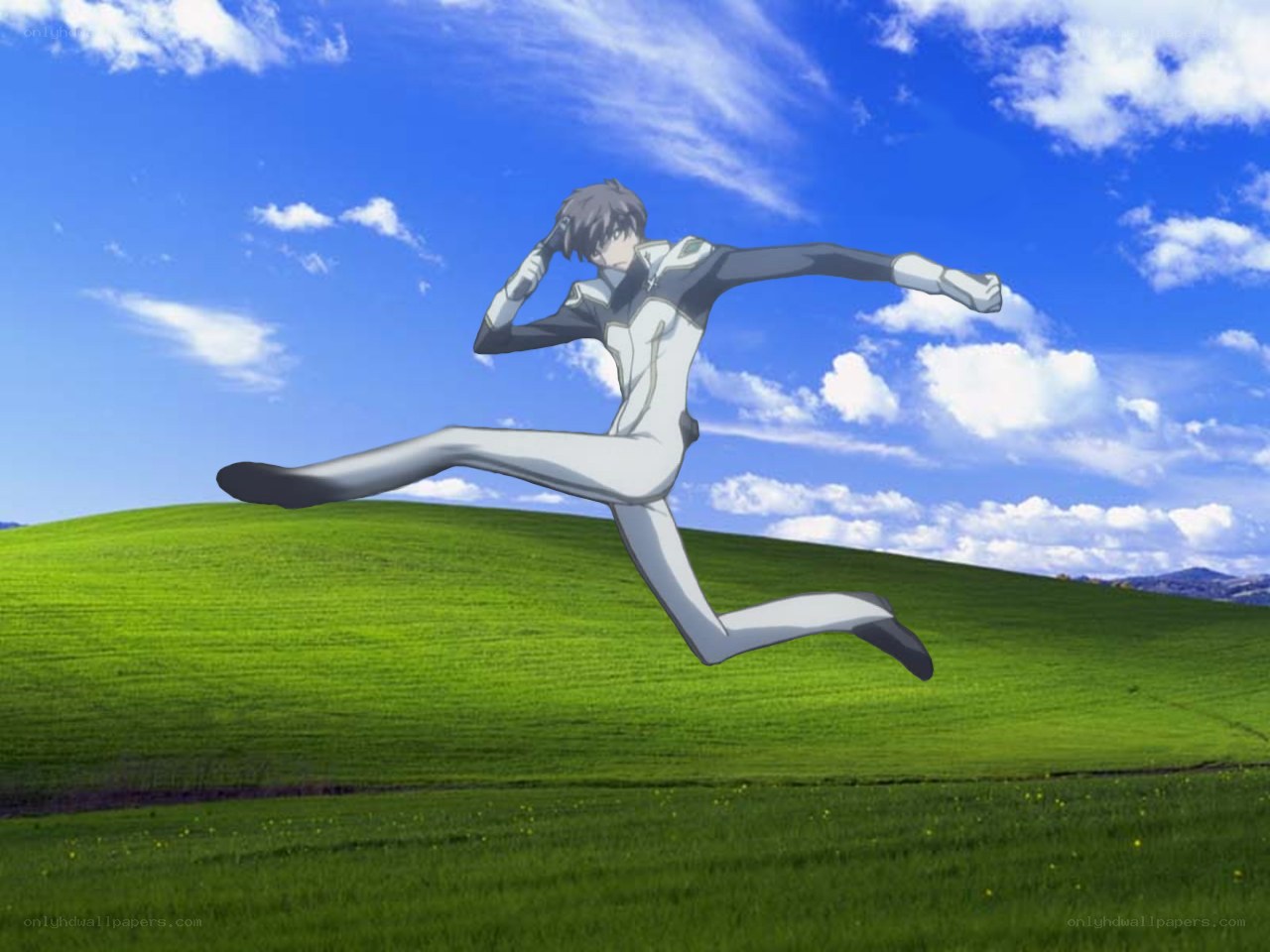 anime character running on a hill
