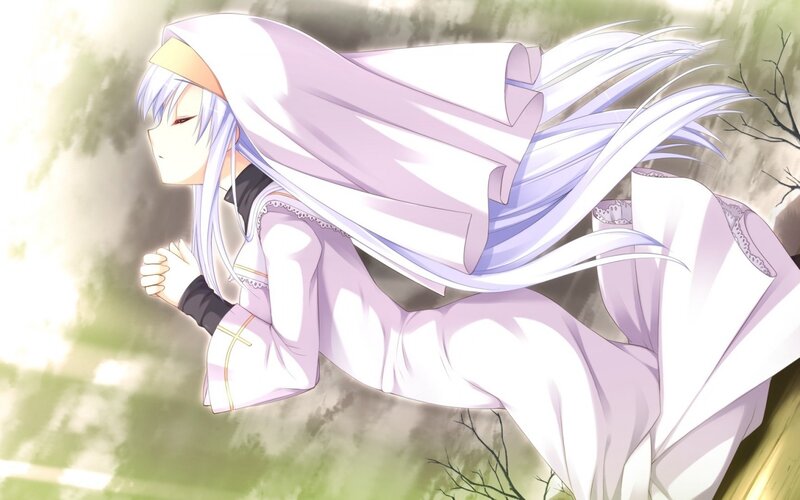 Anime Character Running — White, Serene