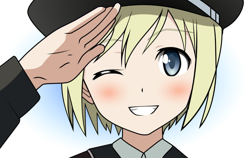 anime character saluting