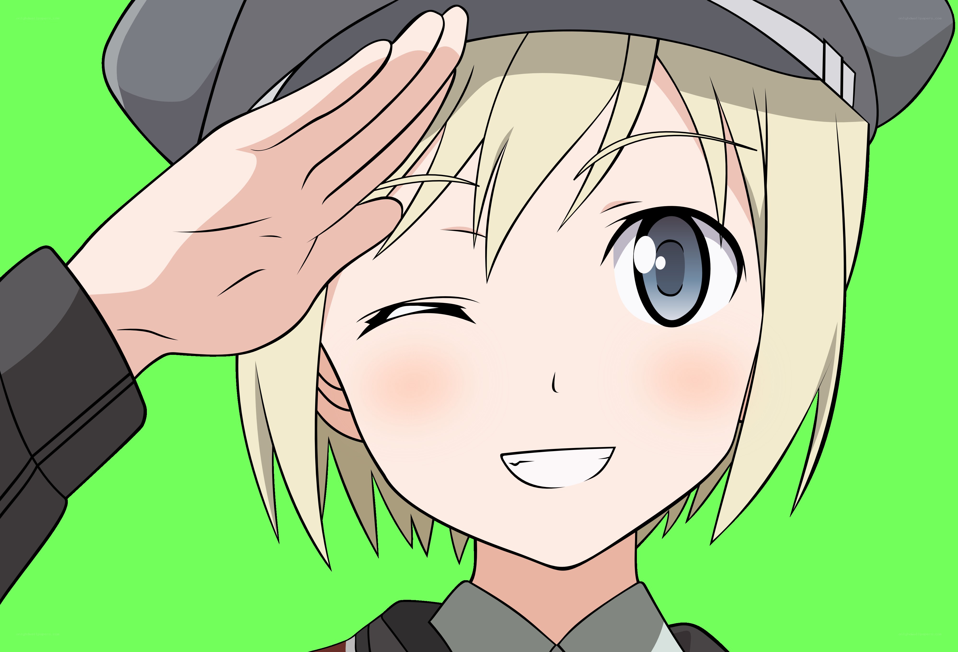 anime character saluting