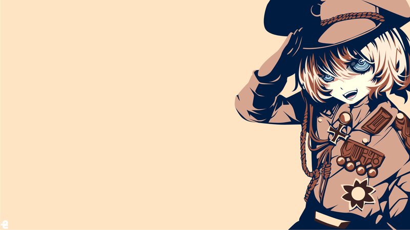 Anime Character Saluting — Beige