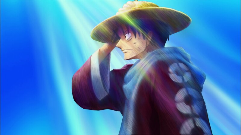 Anime Character Saluting — Blue, Dramatic
